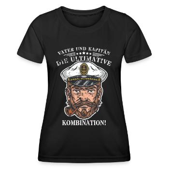 Vater und Kapitän: Die ultimative Kombination! - Frauen Funktions-T-Shirt - Schwarz - Vorne - AI Model Female 172 light (172cm)