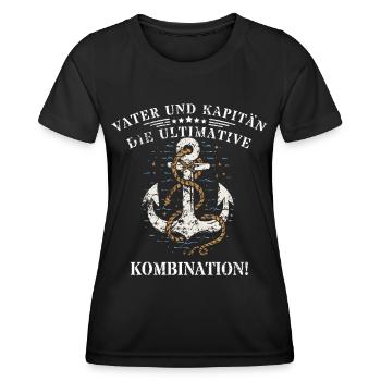 Vater und Kapitän: Die ultimative Kombination! - Frauen Funktions-T-Shirt - Schwarz - Vorne - AI Model Female 172 light (172cm)