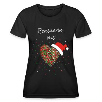 Rentnerin mit Herz Ruhestand Pension Wichteln - Frauen Funktions-T-Shirt - Schwarz - Vorne - AI Model Female 172 light (172cm)