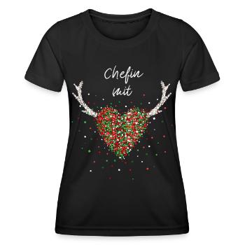 Chefin mit Herz Managerin Weihnachtsfeier Wichteln - Frauen Funktions-T-Shirt - Schwarz - Vorne - AI Model Female 172 light (172cm)