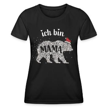 Mamabär Mama Bär Nikolaus Weihnachtszeit Familie - Frauen Funktions-T-Shirt - Schwarz - Vorne - AI Model Female 172 light (172cm)