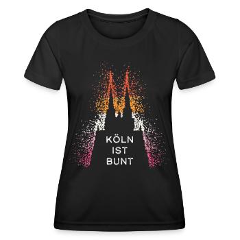Köln Kölner Dom Kölnerin Lesbe Lesben Lesbisch - Frauen Funktions-T-Shirt - Schwarz - Vorne - AI Model Female 172 light (172cm)