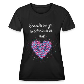 Ernährungsmedizinerin mit Herz Ernährungsberatung - Frauen Funktions-T-Shirt - Schwarz - Vorne - AI Model Female 172 light (172cm)