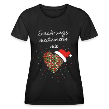 Ernährungsmedizinerin mit Herz Weihnachtsmotiv - Frauen Funktions-T-Shirt - Schwarz - Vorne - AI Model Female 172 light (172cm)