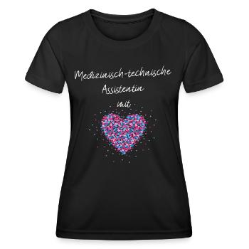 Medizinisch Technische Assistentin mit Herz - Frauen Funktions-T-Shirt - Schwarz - Vorne - AI Model Female 172 light (172cm)