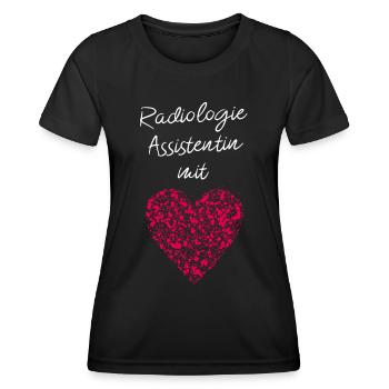 Radiologieassistenzin mit Herz Röntgen Radiologie - Frauen Funktions-T-Shirt - Schwarz - Vorne - AI Model Female 172 light (172cm)