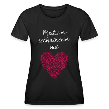 Medizintechnikerin mit Herz Medizinisch Technisch - Frauen Funktions-T-Shirt - Schwarz - Vorne - AI Model Female 172 light (172cm)