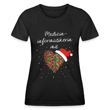 Medizinimformatikerin mit Herz Weihnachtsmotiv - Frauen Funktions-T-Shirt - Schwarz - Vorne - AI Model Female 172 light (172cm)