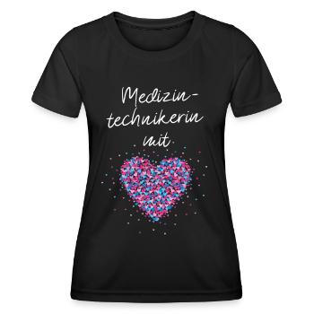 Medizintechnikerin mit Herz Medizin Arztpraxis - Frauen Funktions-T-Shirt - Schwarz - Vorne - AI Model Female 172 light (172cm)