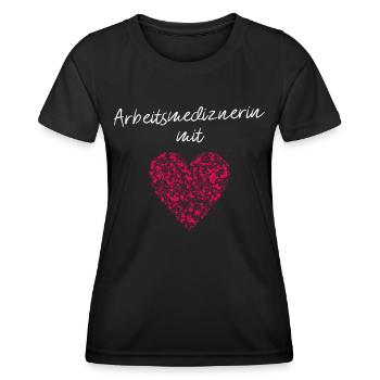 Arbeitsmedizinerin mit Herz Fachärztin Klinik - Frauen Funktions-T-Shirt - Schwarz - Vorne - AI Model Female 172 light (172cm)