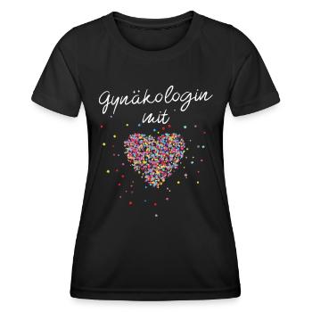 Gynäkologin mit Herz Frauenärztin Gynäkologie - Frauen Funktions-T-Shirt - Schwarz - Vorne - AI Model Female 172 light (172cm)