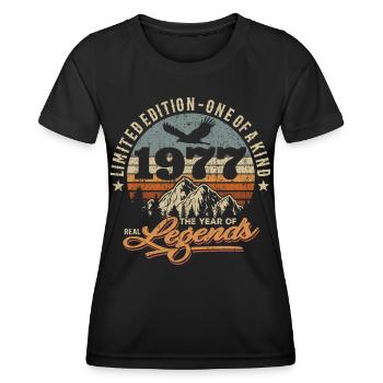 Vintage retro birthday 1977 - Women's Functional T-Shirt - black - Front - AI Model Female 172 light (172cm)