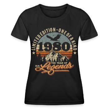 Vintage retro birthday 1980 - Women's Functional T-Shirt - black - Front - AI Model Female 172 light (172cm)