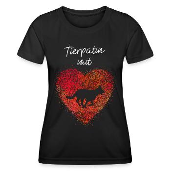 Tierpatin mit Herz Tierheim Pflegestelle Hunde - Frauen Funktions-T-Shirt - Schwarz - Vorne - AI Model Female 172 light (172cm)