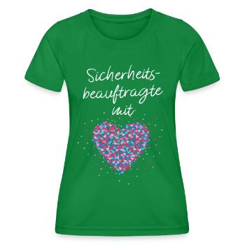 Sicherheitsbeauftragte mit Herz Brandschutz - Frauen Funktions-T-Shirt - Kelly Green - Vorne - AI Model Female 172 dark (172cm)