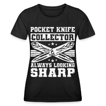 Collecteur de couteaux | Couteaux Amoureux Messer Cadeaux - T-shirt sport Femme - noir - Devant - AI Model Female 172 light (172cm)