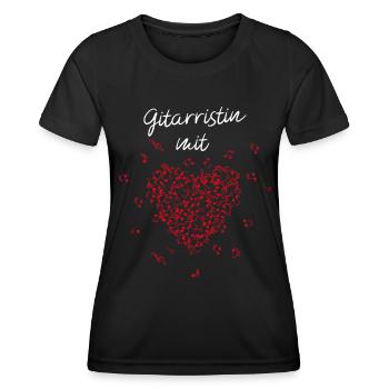 Gitarristin mit Herz Gitarre Musikverein Musikerin - Frauen Funktions-T-Shirt - Schwarz - Vorne - AI Model Female 172 light (172cm)