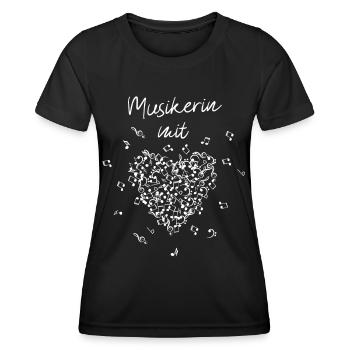 Musikerin mit Herz Orchester Dirigentin Komponist - Frauen Funktions-T-Shirt - Schwarz - Vorne - AI Model Female 172 light (172cm)
