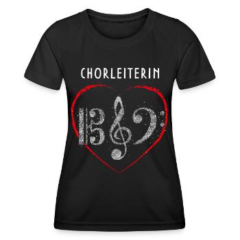 Chorleiterin Chor Notenschlüssel Musikverein Musik - Frauen Funktions-T-Shirt - Schwarz - Vorne - AI Model Female 172 light (172cm)