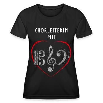 Chorleiterin mit Herz Chor Musikverein Musiker - Frauen Funktions-T-Shirt - Schwarz - Vorne - AI Model Female 172 light (172cm)