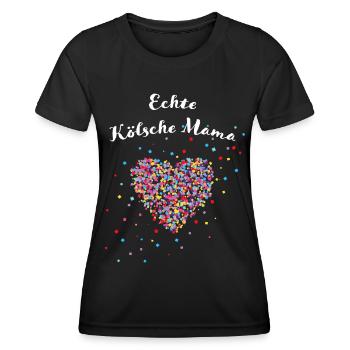 Kölsche Mama echte Kölnerin Köln Konfetti Mutter - Frauen Funktions-T-Shirt - Schwarz - Vorne - AI Model Female 172 light (172cm)