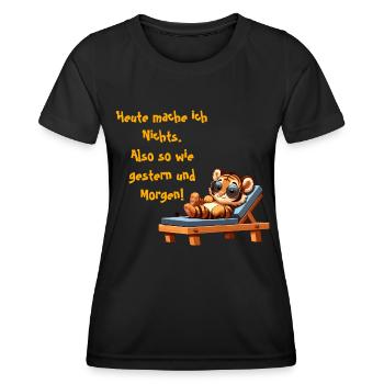 Heute mache ich nichts Tiger - Frauen Funktions-T-Shirt - Schwarz - Vorne - AI Model Female 172 light (172cm)