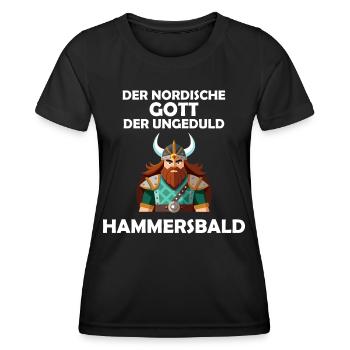 Wikinger Hammersbald Nordische Mythologie Ungeduld - Frauen Funktions-T-Shirt - Schwarz - Vorne - AI Model Female 172 light (172cm)