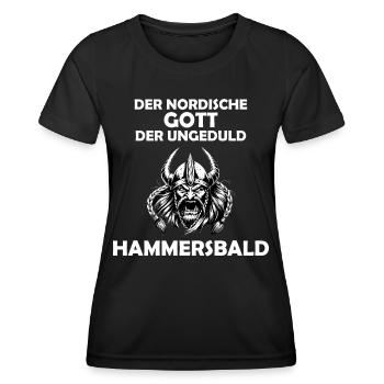 Wikinger Hammersbald Nordische Mythologie Ungeduld - Frauen Funktions-T-Shirt - Schwarz - Vorne - AI Model Female 172 light (172cm)