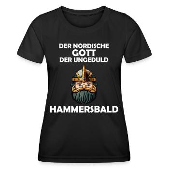 Wikinger Hammersbald Nordische Mythologie Ungeduld - Frauen Funktions-T-Shirt - Schwarz - Vorne - AI Model Female 172 light (172cm)