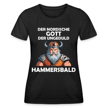 Wikinger Hammersbald Nordische Mythologie Ungeduld - Frauen Funktions-T-Shirt - Schwarz - Vorne - AI Model Female 172 light (172cm)