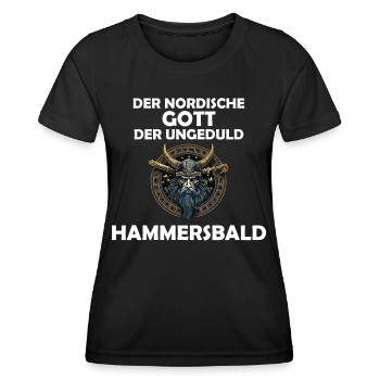 Wikinger Hammersbald Nordische Mythologie Ungeduld - Frauen Funktions-T-Shirt - Schwarz - Vorne - AI Model Female 172 light (172cm)