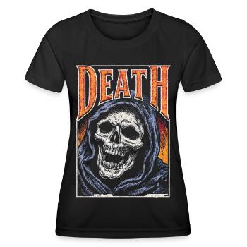 Grimm Reaper Badge - Frauen Funktions-T-Shirt - Schwarz - Vorne - AI Model Female 172 light (172cm)