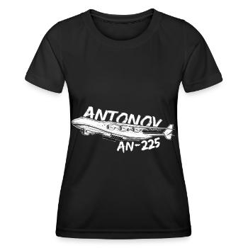 Antonov AN-225 avion fret aérien stratégique - T-shirt sport Femme - noir - Devant - AI Model Female 172 light (172cm)