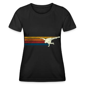 Retro Breakdance Breakdancer - Frauen Funktions-T-Shirt - Schwarz - Vorne - AI Model Female 172 light (172cm)