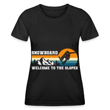 Snowboarder Schnee Piste - Frauen Funktions-T-Shirt - Schwarz - Vorne - AI Model Female 172 light (172cm)