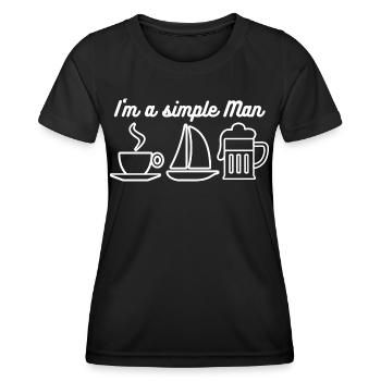 Je suis un homme simple pour les capitaines de marins qui naviguent en disant - T-shirt sport Femme - noir - Devant - AI Model Female 172 light (172cm)