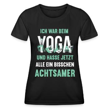 Yoga Yogatraining Meditation Yogalehrer Yogaübung - Frauen Funktions-T-Shirt - Schwarz - Vorne - AI Model Female 172 light (172cm)