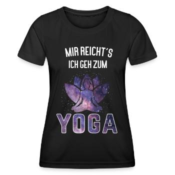 Mir reichts ich geh zum Yoga Yogatraining Yogakurs - Frauen Funktions-T-Shirt - Schwarz - Vorne - AI Model Female 172 light (172cm)