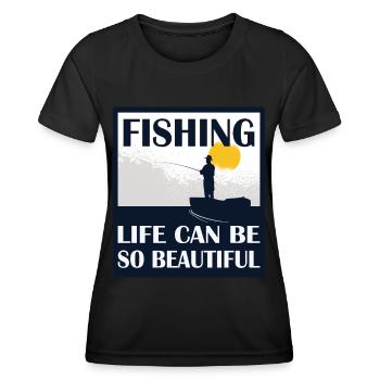 La vie de pêcheur à la ligne peut être si belle Angeln - T-shirt sport Femme - noir - Devant - AI Model Female 172 light (172cm)