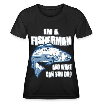 Fishing at A Fisherman And What Can You Do - Women's Functional T-Shirt - black - Front - AI Model Female 172 light (172cm)
