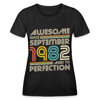 40. Geburtstag Jahrgang September 1982 - Frauen Funktions-T-Shirt - Schwarz - Vorne - AI Model Female 172 light (172cm)