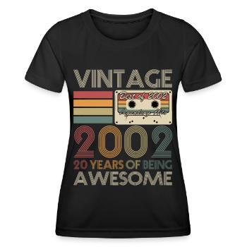20th birthday vintage 2002 Being Awesome - Women's Functional T-Shirt - black - Front - AI Model Female 172 light (172cm)