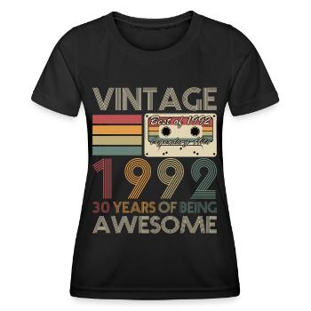30. Geburtstag Jahrgang 1992 Being Awesome - Frauen Funktions-T-Shirt - Schwarz - Vorne - AI Model Female 172 light (172cm)