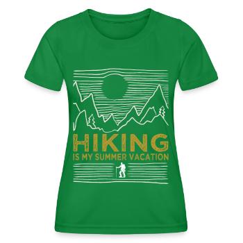 Wandern Hiking Summer Vacation Trekking Wanderer - Frauen Funktions-T-Shirt - Kelly Green - Vorne - AI Model Female 172 dark (172cm)