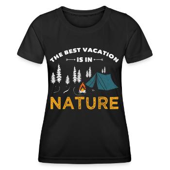 Camping Les meilleures vacances sont dans la nature camper - T-shirt sport Femme - noir - Devant - AI Model Female 172 light (172cm)