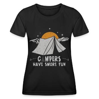 Les campeurs ont plus de plaisir camp en plein air Camping - T-shirt sport Femme - noir - Devant - AI Model Female 172 light (172cm)
