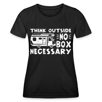 Camping Think Outside No Box Necessary Camper - Women's Functional T-Shirt - black - Front - AI Model Female 172 light (172cm)