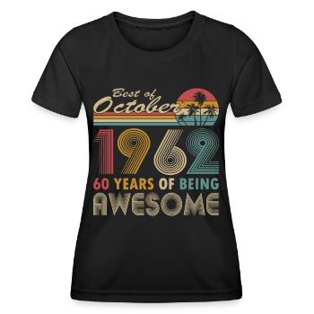 60. Geburtstag Jahrgang 1962 Best of 1962 - Frauen Funktions-T-Shirt - Schwarz - Vorne - AI Model Female 172 light (172cm)