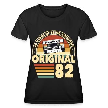 40th birthday born 1982 Original 1982 - Women's Functional T-Shirt - black - Front - AI Model Female 172 light (172cm)