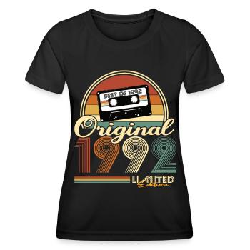 30th birthday born 1992 Original 1992 - Women's Functional T-Shirt - black - Front - AI Model Female 172 light (172cm)
